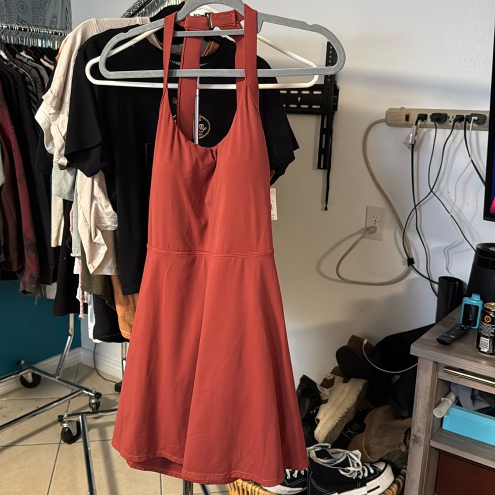 Brown Halara dress with shorts